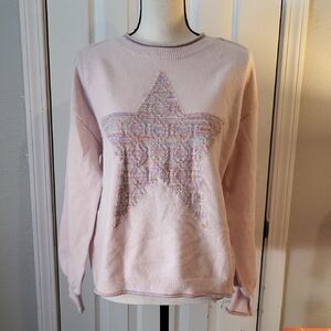 Democracy Star Sweater In Light Pink.
